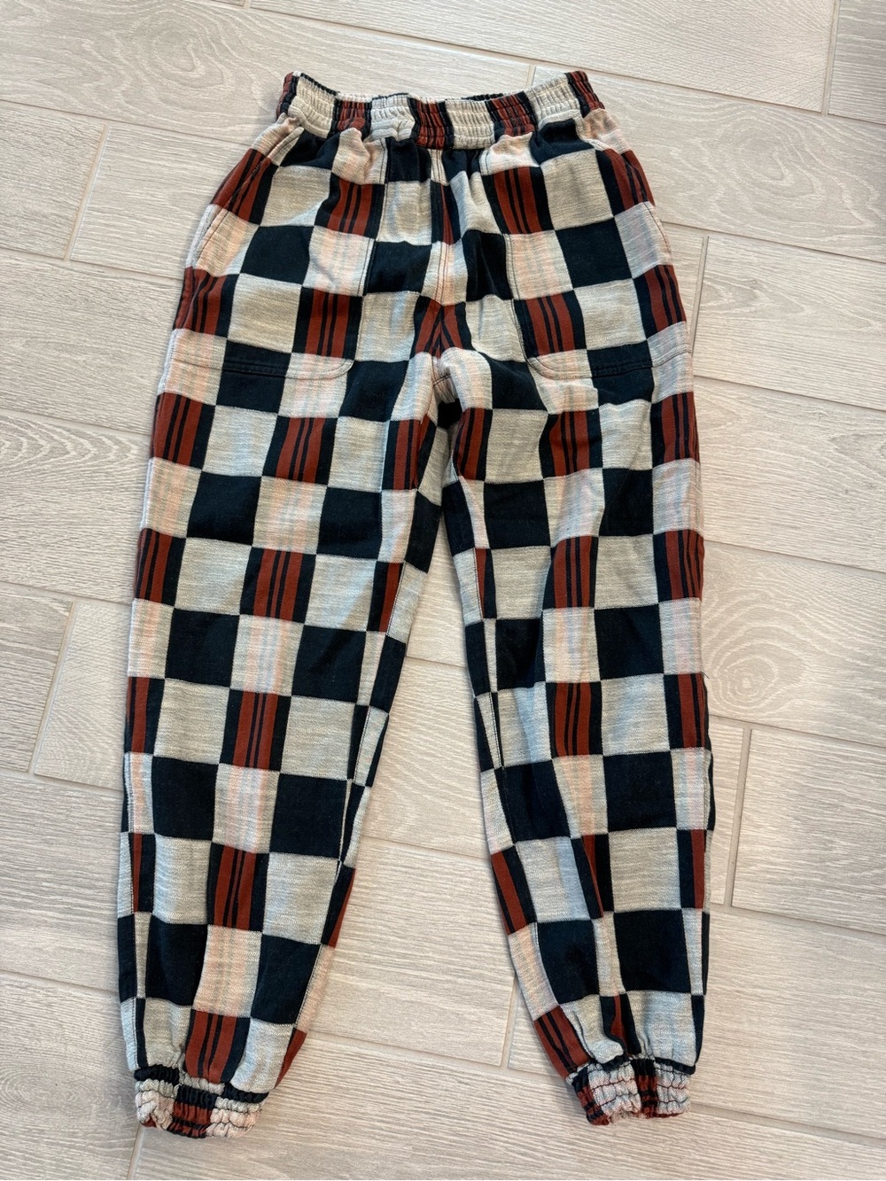 ACE & JIG 100% Organic Cotton Checkered Jogger Pants Size XS VGUC